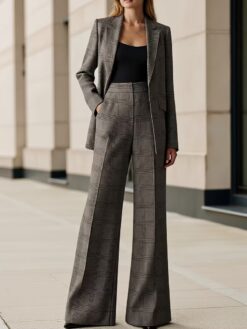 Women’s Plaid Two-Piece Suit Set