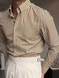 Men’s Striped Long-Sleeve Shirt